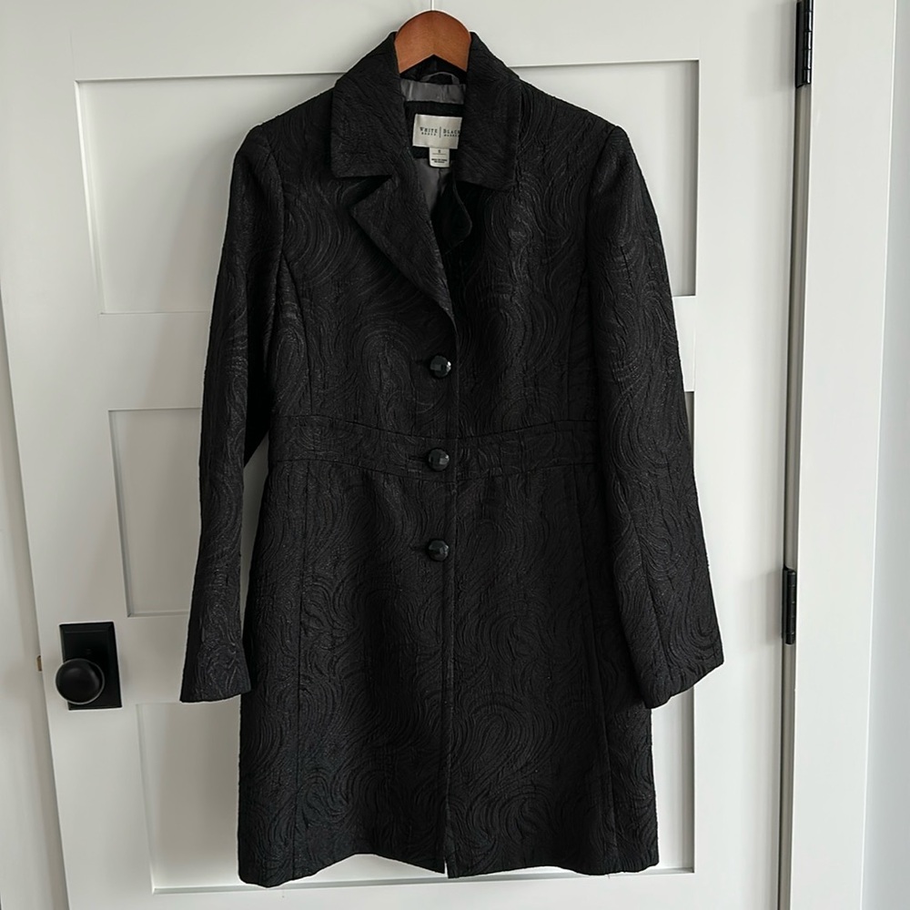 White House Black Market lightweight holiday sparkle coat.